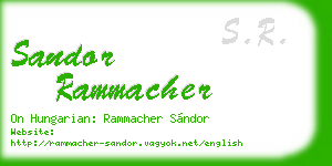 sandor rammacher business card