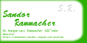 sandor rammacher business card
